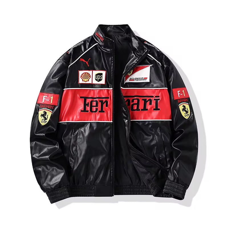 Ferrari F1 Leather Racing Jacket