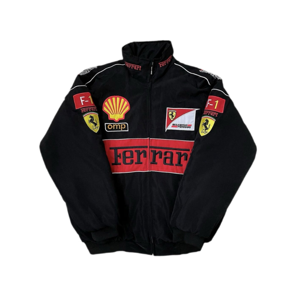 Ferrari F1 Shell Black Racing Jacket